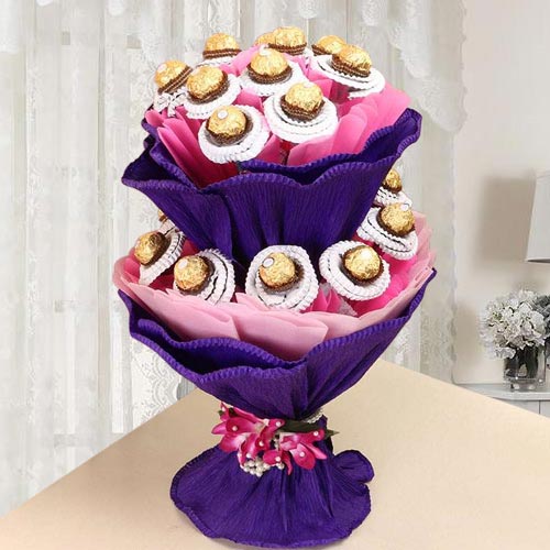 Wonderful Double Tier Ferrero Rocher Chocolate Bouquet