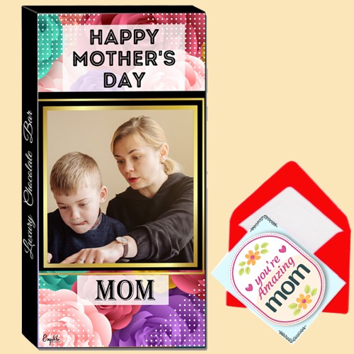 Floral Print Mothers Day Photo Chocolate Bar