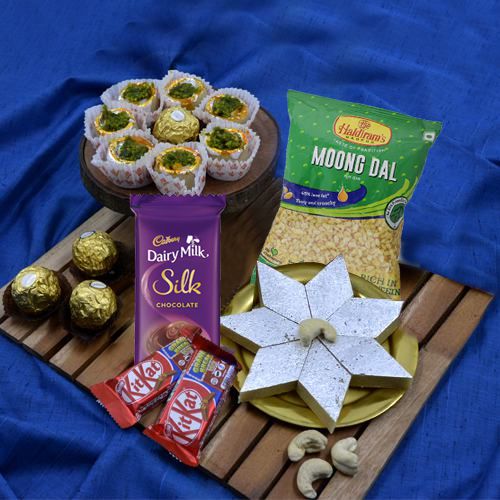 Delicious Haldirams Sweets n Snacks with Assorted Chocolates