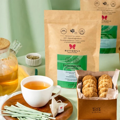 Aromatic Mindease Combo of Lemongrass Infusion N Cookies