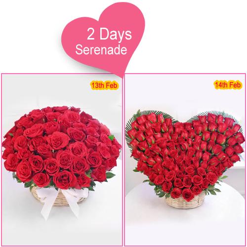 Charming 2 Days Serenade Red Roses Arrangement