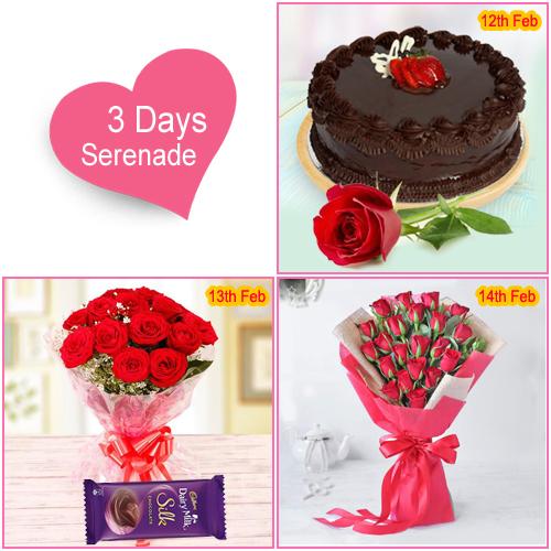 Dazzling 3 Days Serenade Sweet N Rosy Delight Gift Combo
