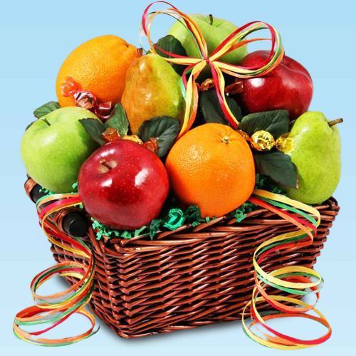 Appealing Seasonal Fresh Fruit Basket for Mothers Day