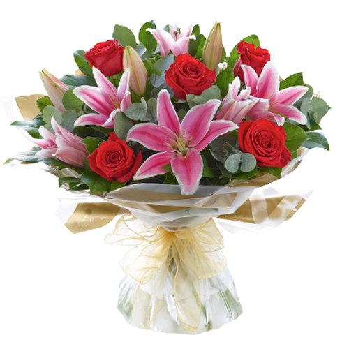 Wonderful Lilies N Roses Bouquet