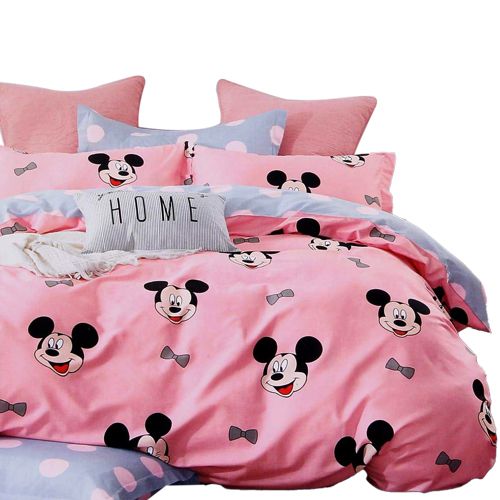 Trendy Cartoon Print Double Bed Sheet N Pillow Cover Set