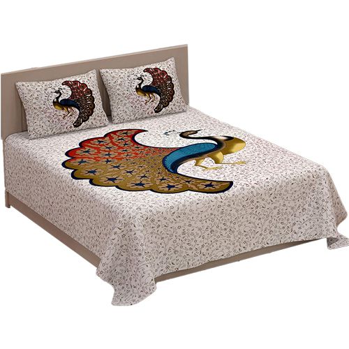 Special Jaipuri Print Double Bed Sheet with Pillow Cover