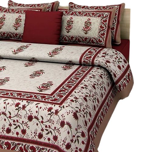 Impressive Jaipuri Print Double Bed Sheet with Pillow Cover