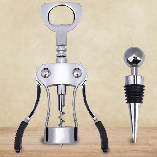 Multi functional Winged Corkscrew with Stopper