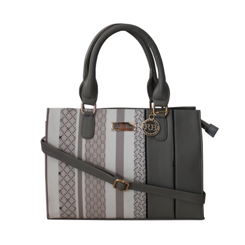 Beautiful Vanity Bag in Striped N Plain Combination