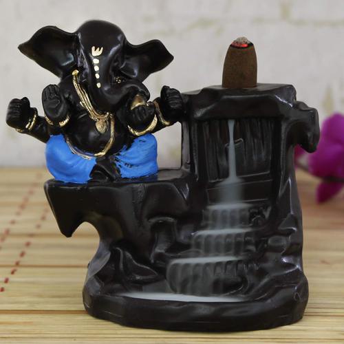 Exquisite Ganesha with Smoke Scented Backflow Cone Incense Holder