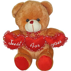 Adorable Teddy Bear with Tri Heart
