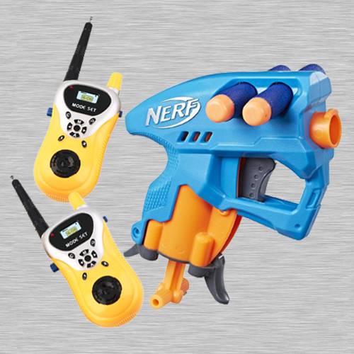 Exclusive Nerf Nano Fire Blaster with Walkie Talkie Toy